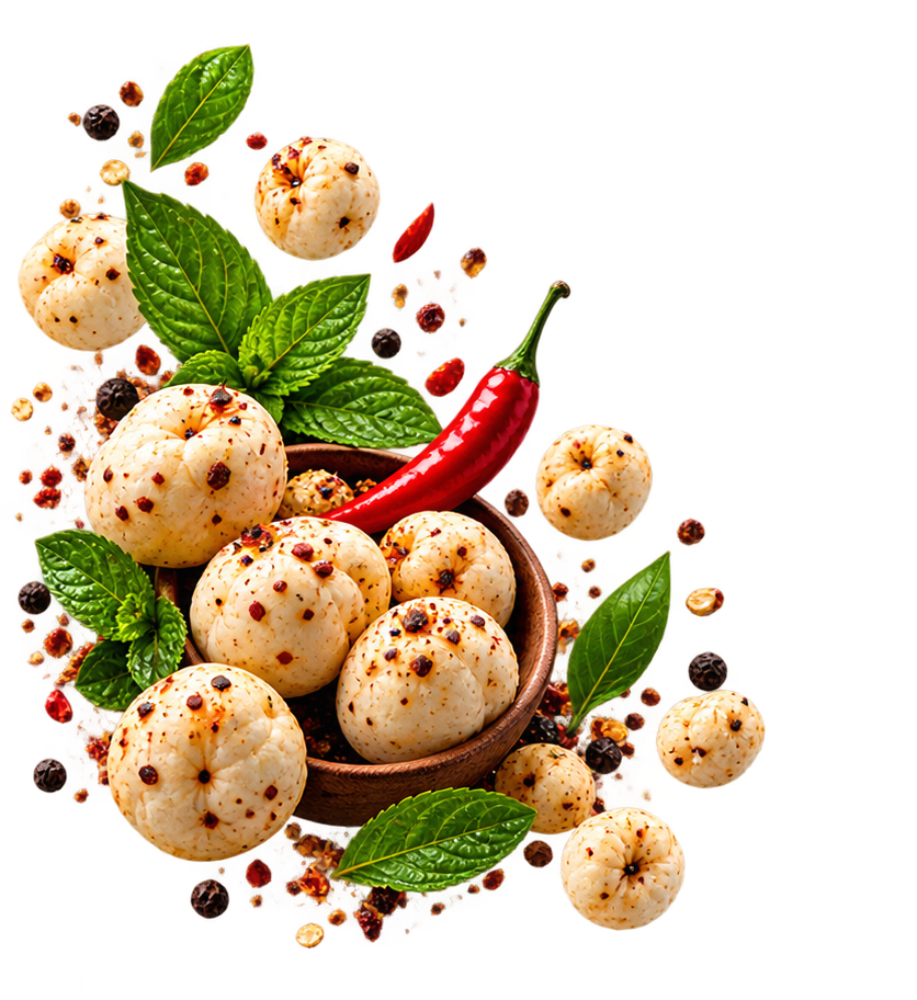 Roasted Makhana with Mint and Chilli